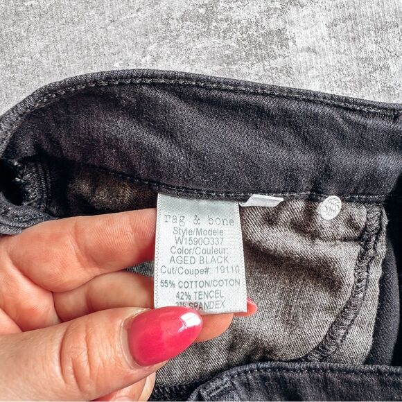 Rag & Bone High Rise Skinny Black Jean Size 27 - Picture 7 of 8